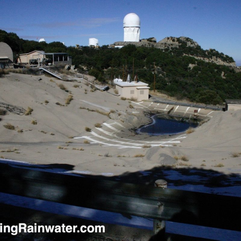 The upper and larger of the two rainwater catchment basins, Kitt Peak Observatory